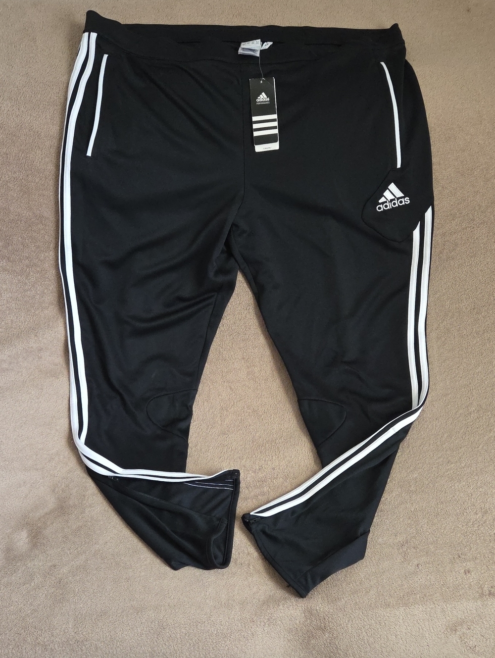 adidas Black Jogger Sweatpants with White Three-Stripes